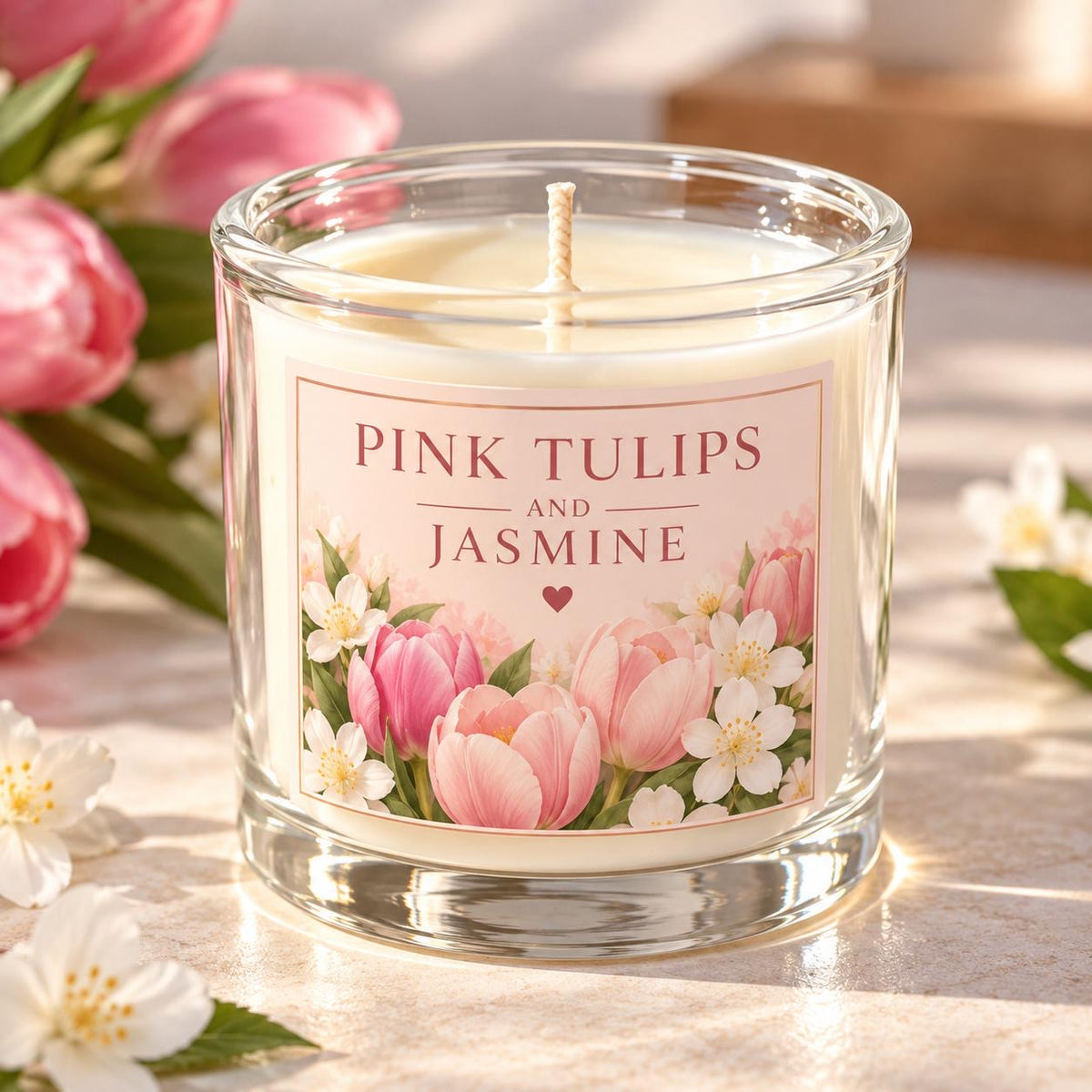 Pink tulips & White jasmine