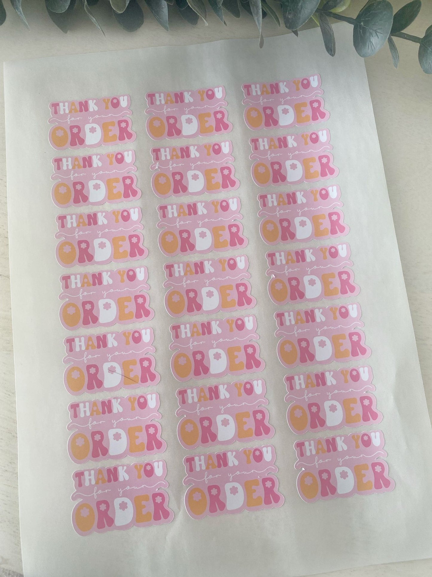 Pink Thankyou For Your Order stickers