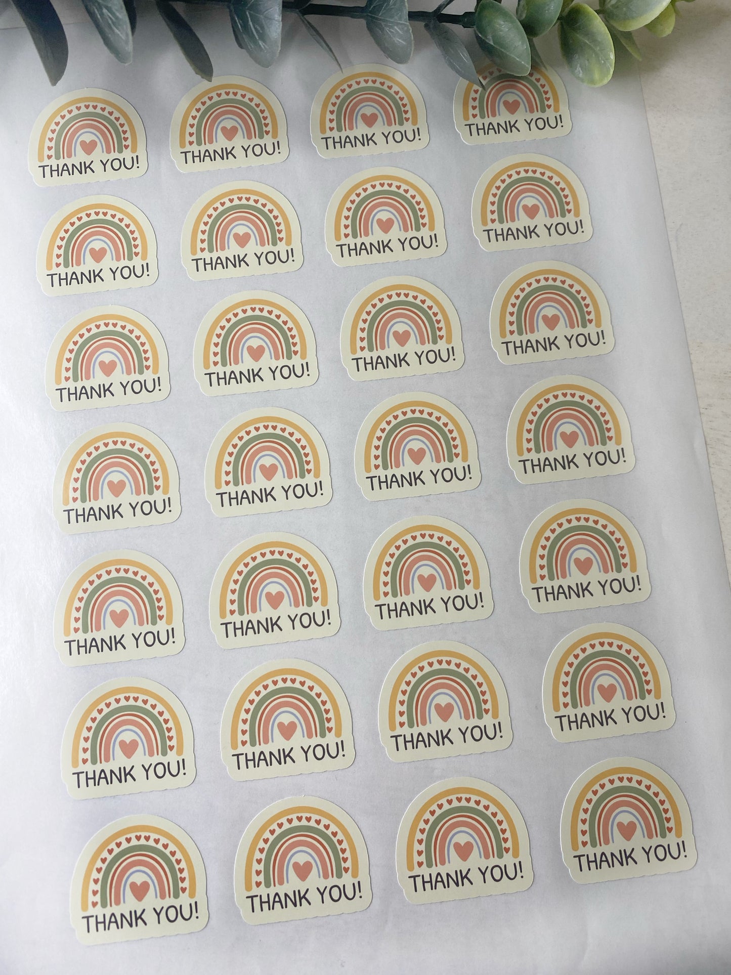 Rainbow Thankyou Stickers