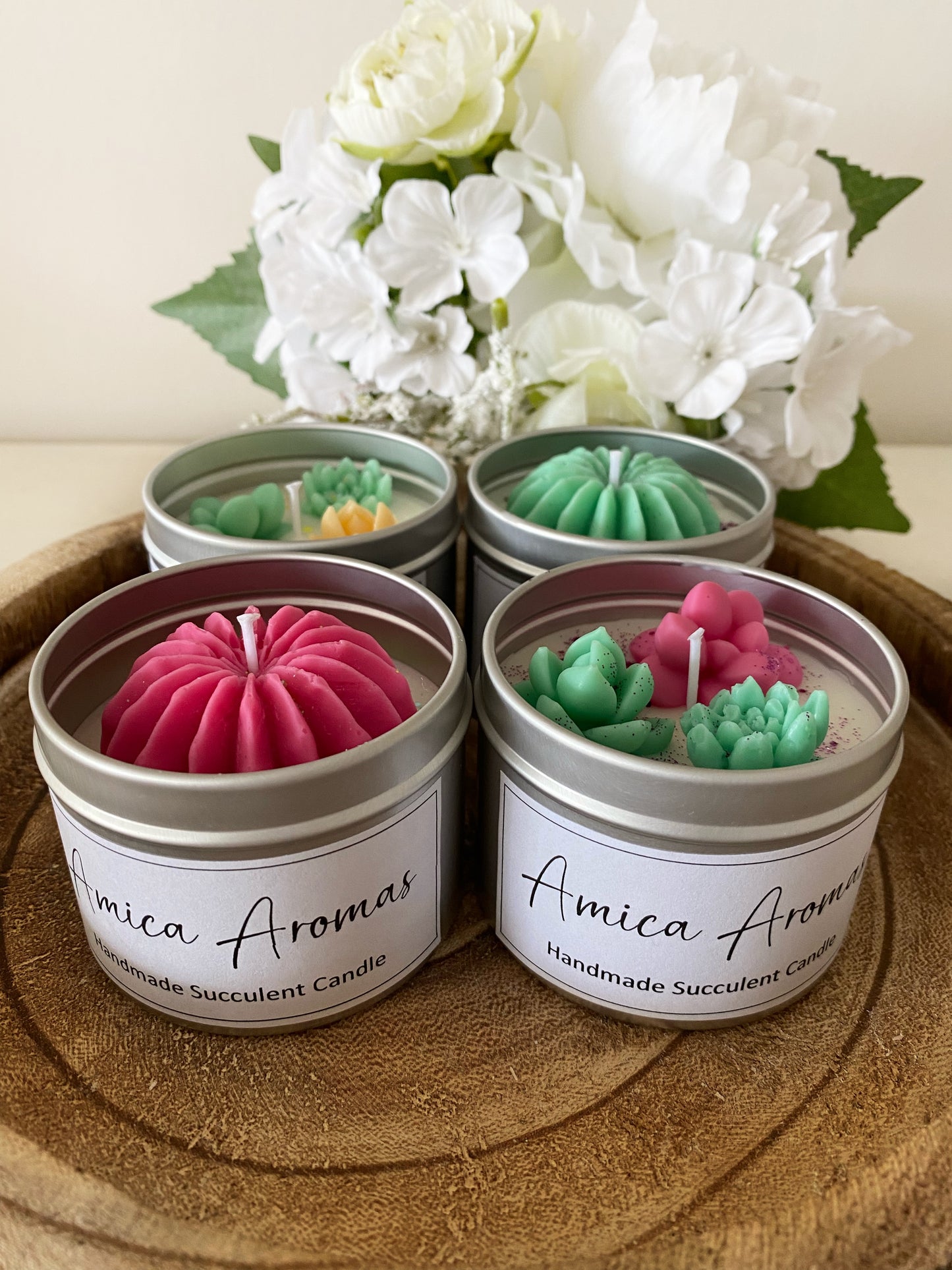 Suculent Tin Candle