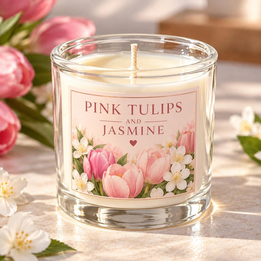 Pink tulips & White jasmine
