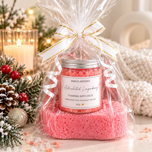 Soap Sponge & Bath Salts Gift Set