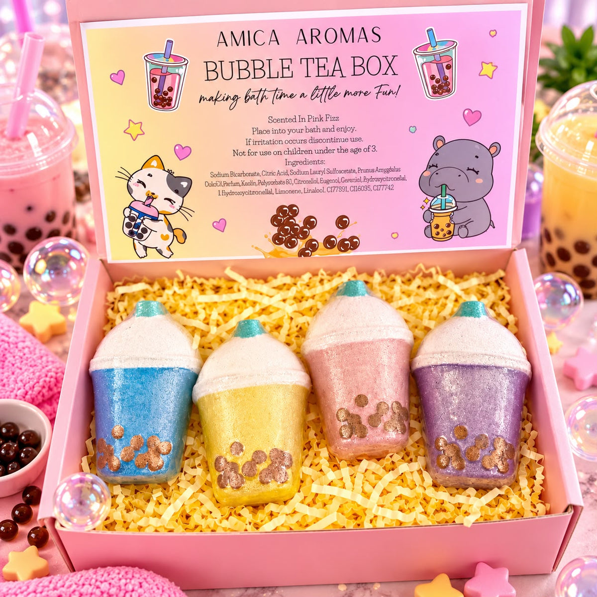 Bubble Tea Bath Bomb Gift Box