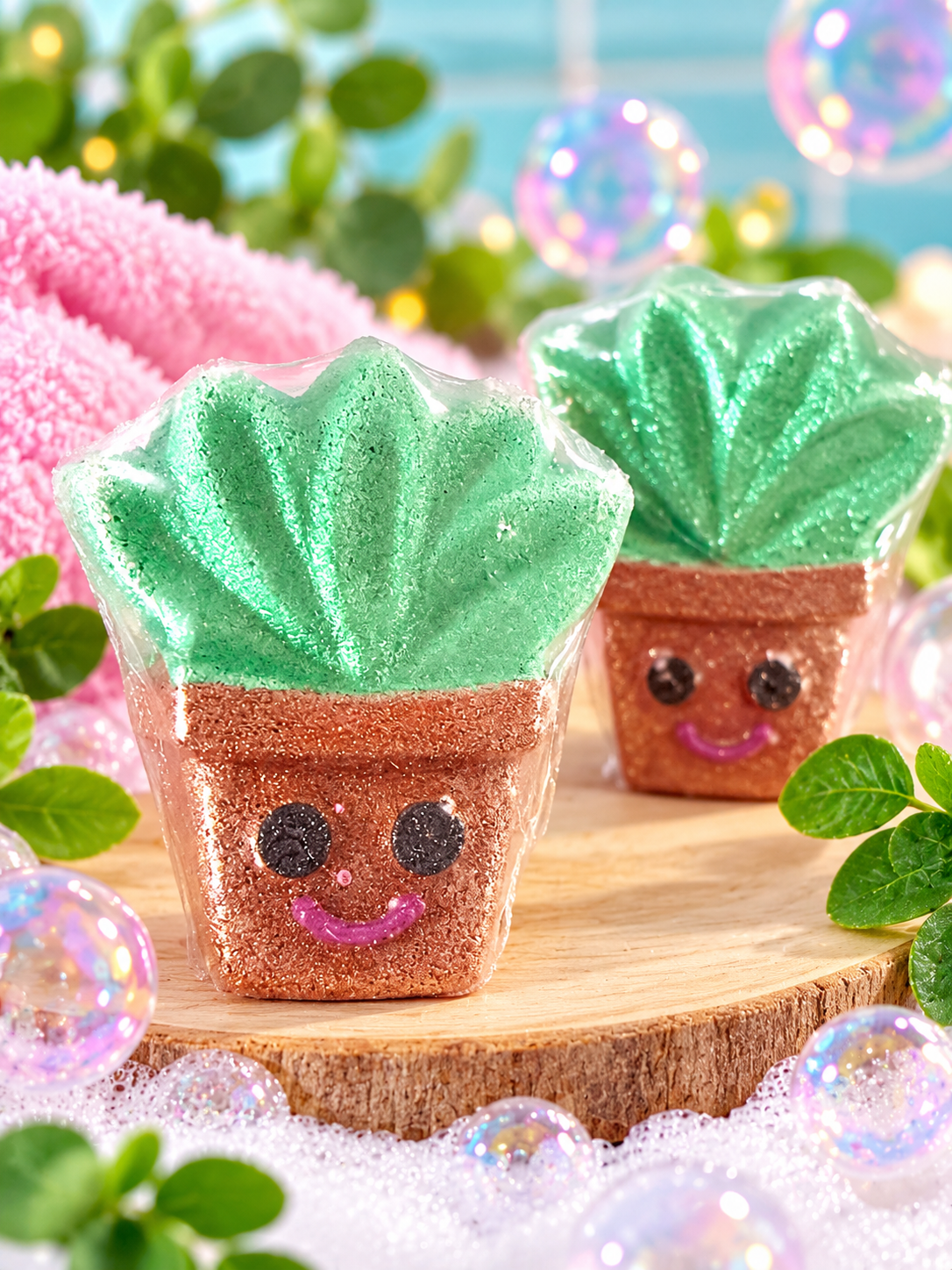Pot plant mini bath bomb