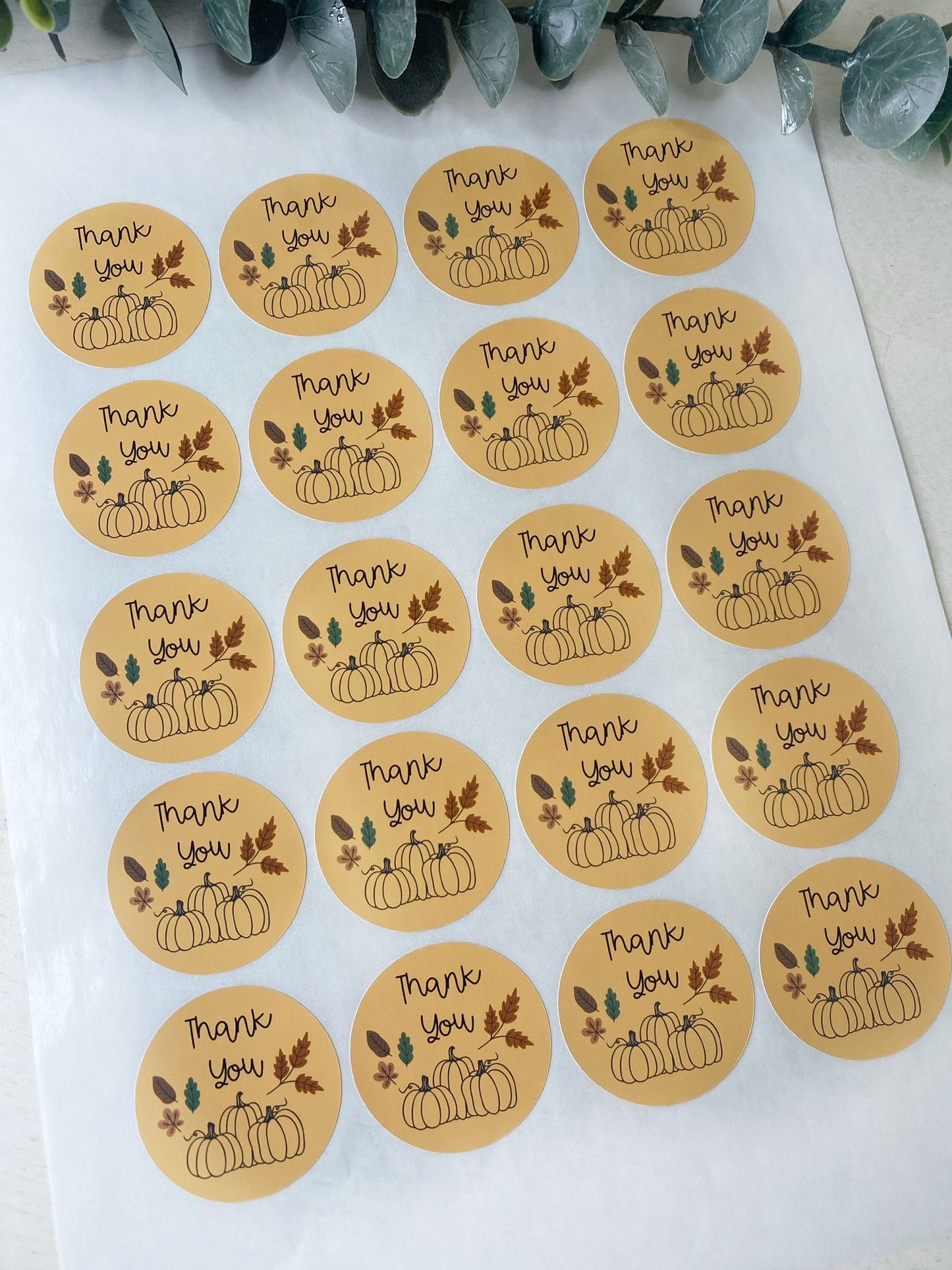 Pumpkin - Thank You Stickers