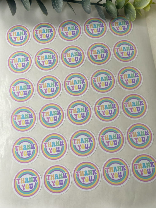 Multicolour Thankyou Stickers
