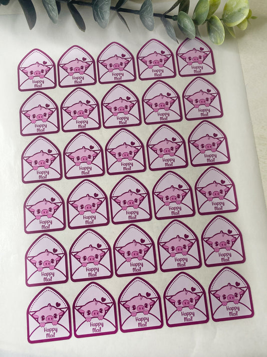 Pink Pig - Happy Mail Stickers