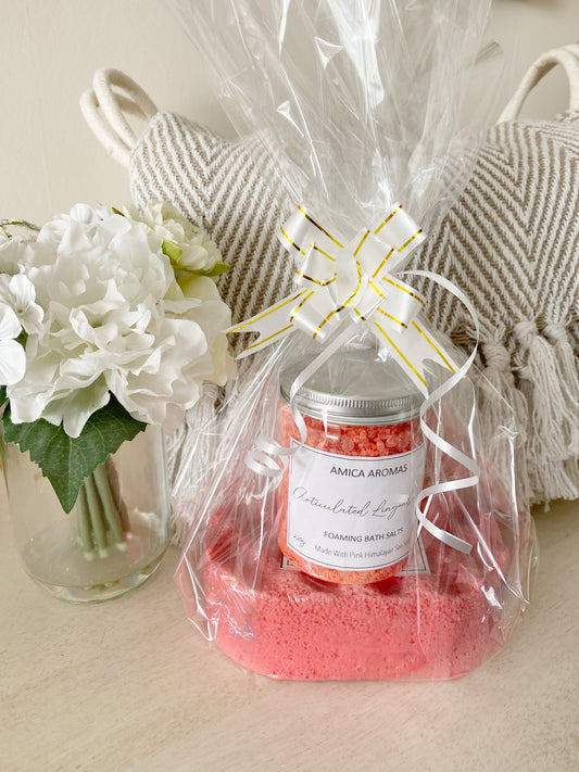 Soap Sponge & Bath Salts Gift Set