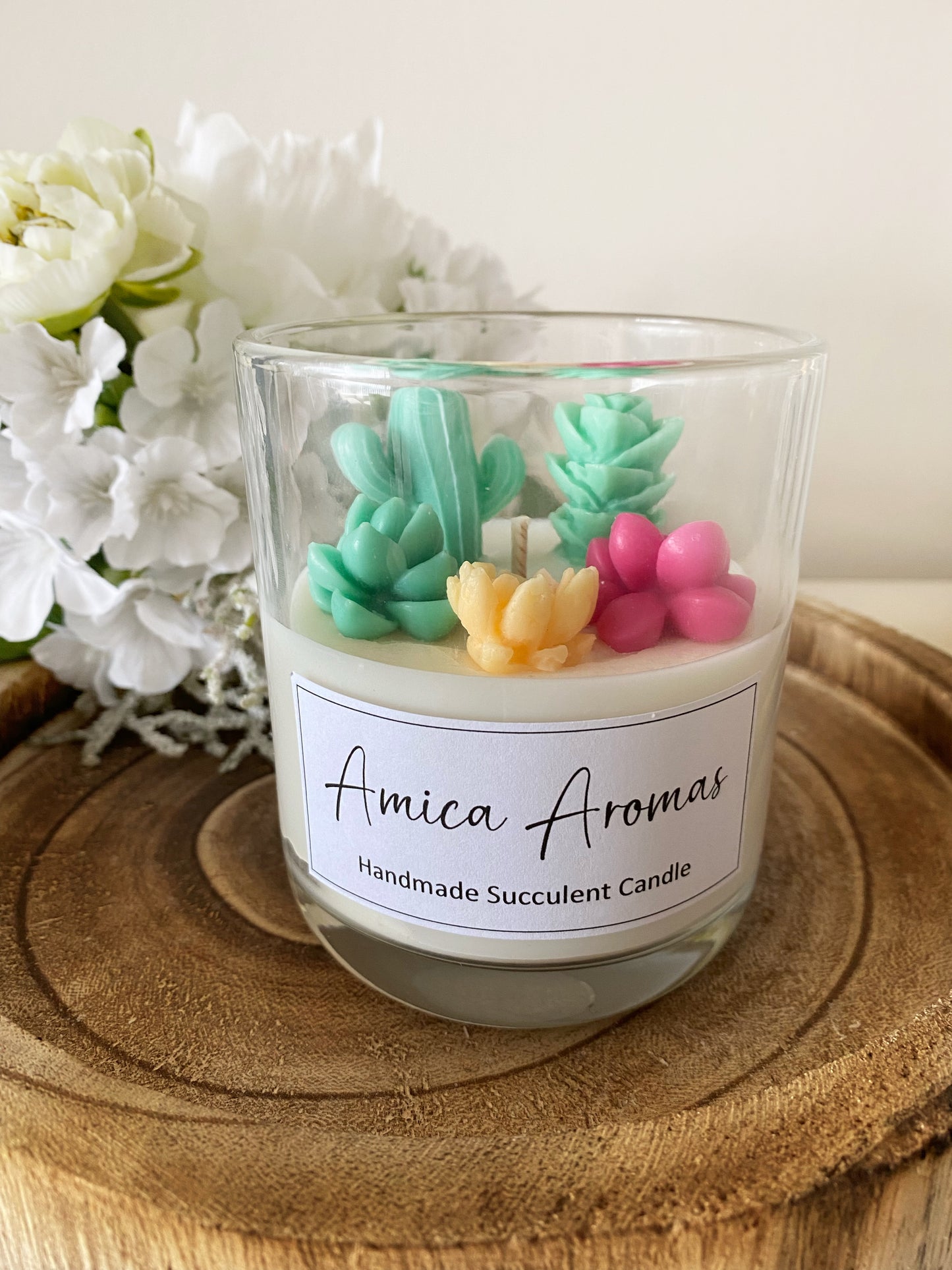 Succulent Glass Candle
