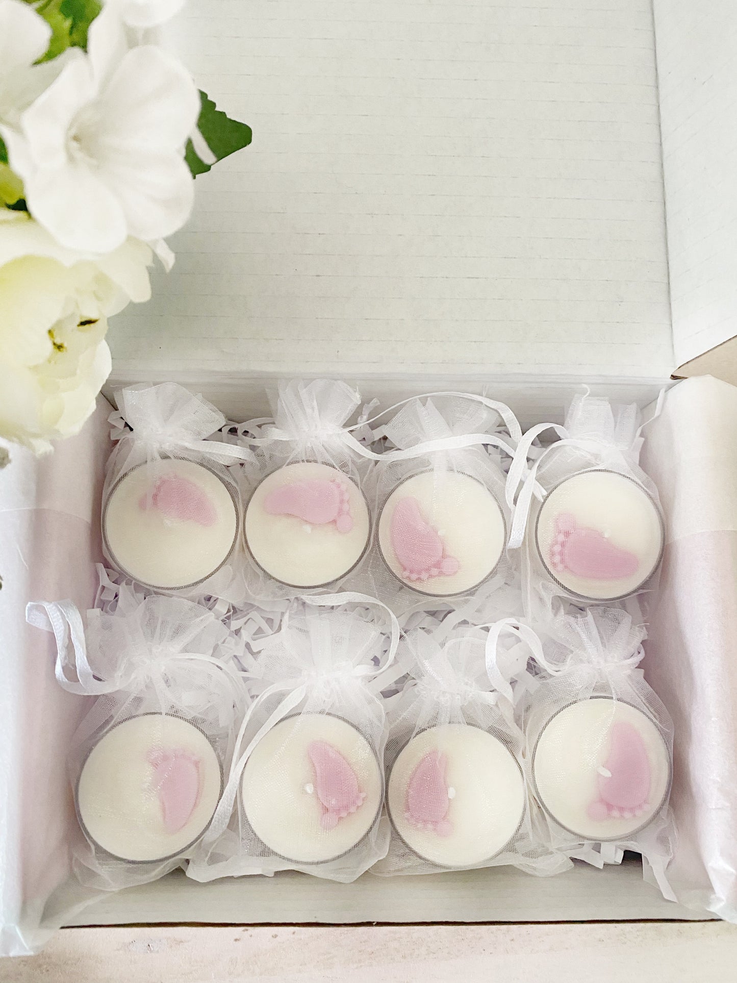 Baby Feet Tea Lights - Pink